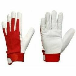 Ādas darba cimdi ar auduma virsp. un klipsi , No.10