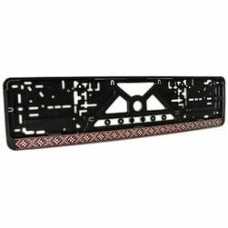 Auto numura turētājs, melns, ar tautisku rakstu