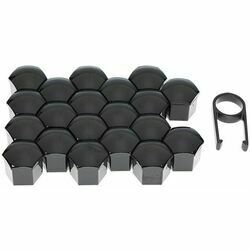 Auto riteņu uzgriežņu uzlikas 19mm, melnas, 20gab.