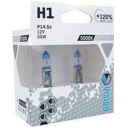 Auto spuldžu komplekts, H1 12V, 55W, 5000K, +120%