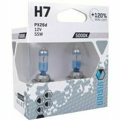 Auto spuldžu komplekts, H7 12V, 55W, 5000K, +120%