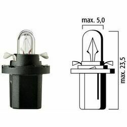 Autolampa 12V 1.2W B8.5d melns cokols