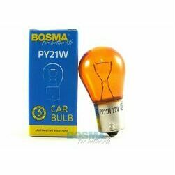 Autolampa 12V 21W oranža ar nov. cokolu, BAU15S, kastītē