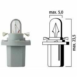 Autolampa  24V 1.2W BAX10d, pelēks cokols
