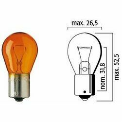 Autolampa  24V 21W BAU15s, nov. cokolu, oranža