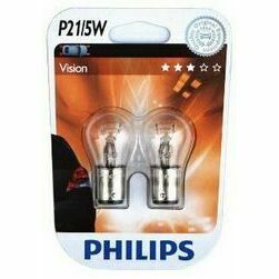 #Autolampa PHILIPS  12V 21/5W Vision, 2gab. BA15d