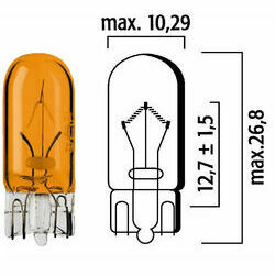 Autolampa T10 12V 5W WY5W, oranža