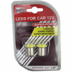 Autolampas LED BA15s, SMD, COB, baltas, 2gab