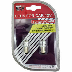 Autolampas LED BA9s, 1SMD, baltas, 2gab