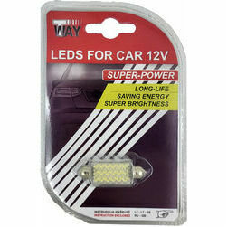 Autolampas LED SV8.5 41mm, 36SMD, 3D baltas, 1gab