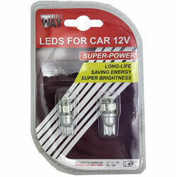 Autolampas LED T10, 5SMD, zilas, 2gab
