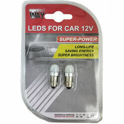 Autospuldze LED T4W BA9s 2SMD, baltas, 2gab