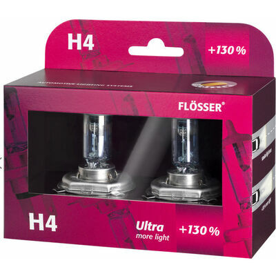 Autospuldzes H4 12V 60/55W P43t Ultra + 130%, 2gab.