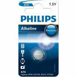 Baterijas PHILIPS A76/LR44/AG13, 1.5V Alkaline, 1 gab.