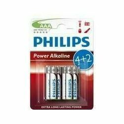 Baterijas PHILIPS LR03/AAA Power Alkaline, 6 gab.