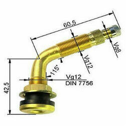 Gaisa/ūdens ventilis 16 x 57 mm liekts
