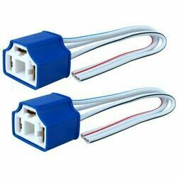 Keramiskā ligzda H4 spuldzei, taisna, ar vadu, 2gab.