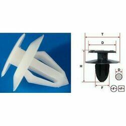 Klipsis balts, 8mm, Ford, Opel, 1gab.