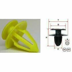Klipsis dzeltens 8mm, Ford, Audi, Seat, VW, 1gab.
