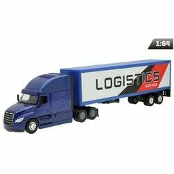 Modelīši FREIGHTLINER Caccadia ar zilu puspiekabi, 1:64, Welly