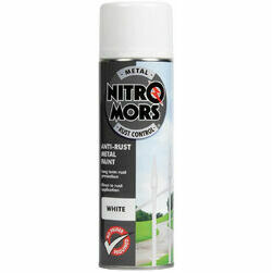 NitroMors antikorozijas krāsa metālam, balta, aerosolā 500ml