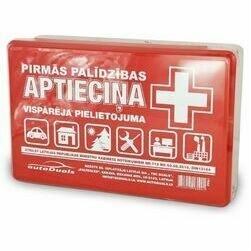 Pirmās palīdzības aptieciņa, LV standarts, plastmasas kastē