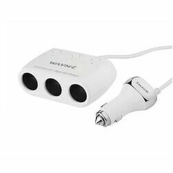 Sadales pagarinātājs piepīpētāja ligzdai, 4 USB 3.4A, 3 piepīpētāja atveres