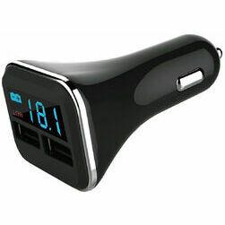 Sadalītājs piepīp. ligzdai, 2USB 4.2A, lādēš. kontrl.displ.