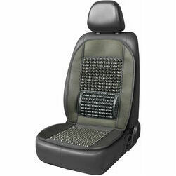 Sēdekļa uzlika ar koka bumbiņām un muguras atbalstu, melna, 97x44cm