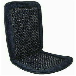 Sēdekļa uzlika ar koka bumbiņām un velūru, melna