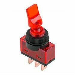Slēdzis ar mēlīti, sarkans ar LED signalizatoru, 12V