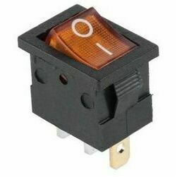 Slēdzis kvadrātveida, dzeltens ar LED, 15A/12V