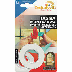 Technicqll Abpusējā līmlenta, universālā 19mm x 1,5m