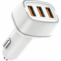 Telefona lādētājs automašīnai, 32W, 2xUSB-A + USB-C, 12/24V