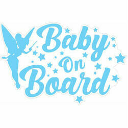 Uzlīme - Baby On Board, zila, 12x19cm