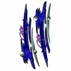 Metāliskas strīpas City, violets, 30x9cm,2.gab.